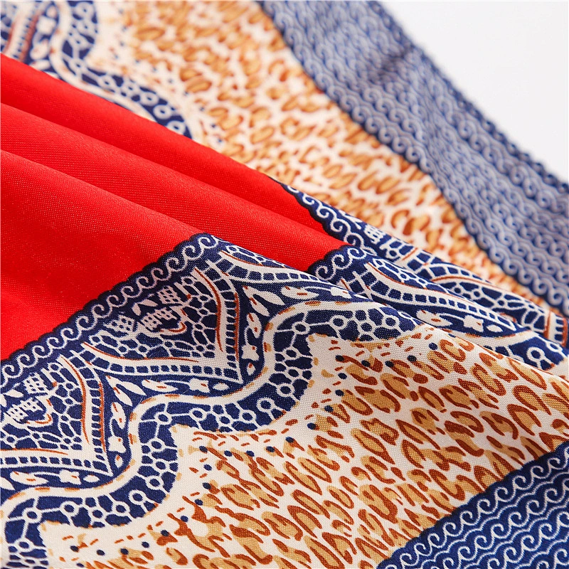 Silk feel simple and stylish fashion women summer square 90cm silk scarf lace sunscreen shawl