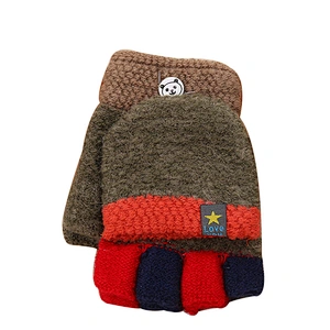 Latest product cute children winter warm-keeper fingerless knitted glove