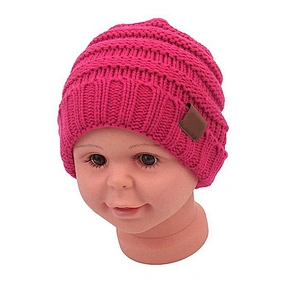 2019 New Winter Solid Color  Fashion Casual Warm Soft Thicken 100% Wool winter kids knitted beanie hat