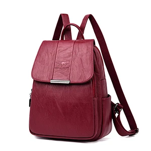 Hot selling fashion women backpack for school girls travel pu leather backpack