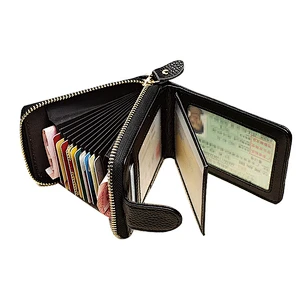 Fashion newest ladies card holder wallet custom high quality short genuine leather wallet