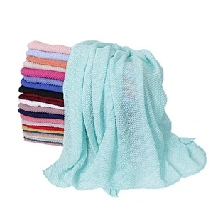 Multicolor optional wholesale corrugated islamic cotton crinkle scarf shawl hijabs