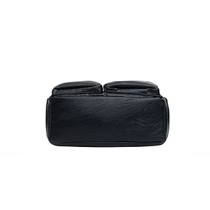 Fashion Ladies Leather Shoulder Bag Tassel Zip Black Crossbody Bag For Women