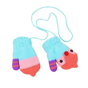 Cute Cartoon Children Knitted Gloves Baby Winter Warm Mittens Gloves