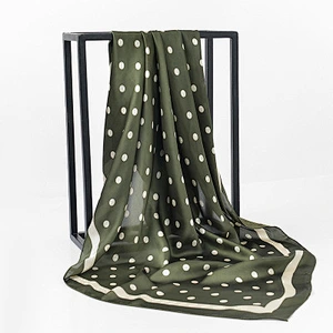 Female polka dot printed sunscreen scarf wholesale large silk scarf square shawl scarf