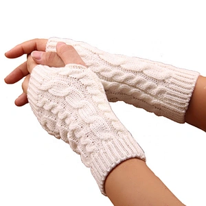 Women's Warm Gloves Knitted Thermal Half Finger Winter Glove
