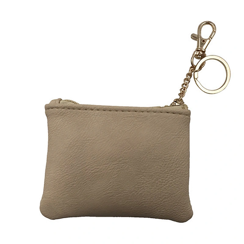 New Zipper Mini PU Leather Cheap Keychain Coin Purse
