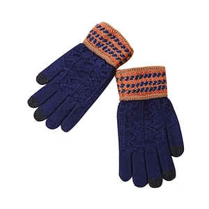 Hot Sale Autumn Winter Keep Warm Wool Knitted Gloves Touch Screen Thicken Warm Solid Gloves