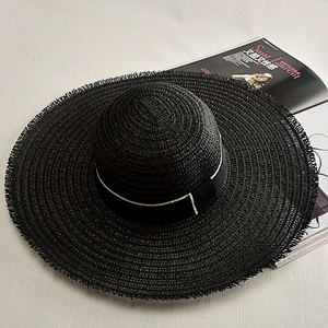 Custom Wholesale Handmade Fashion Pave Pearl Beach Straw Hats For Women