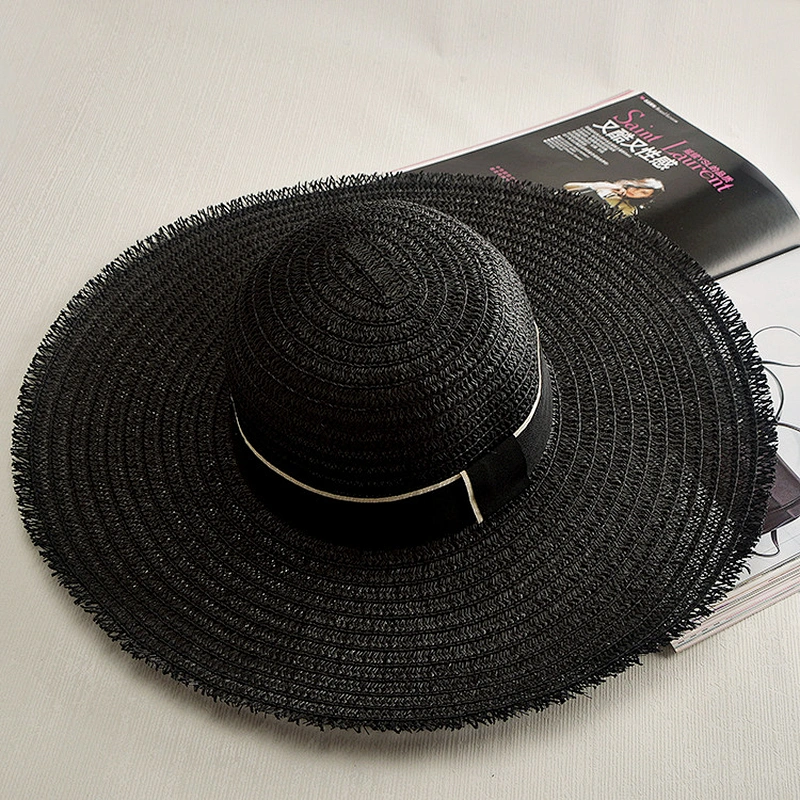 Custom Wholesale Handmade Fashion Pave Pearl Beach Straw Hats For Women