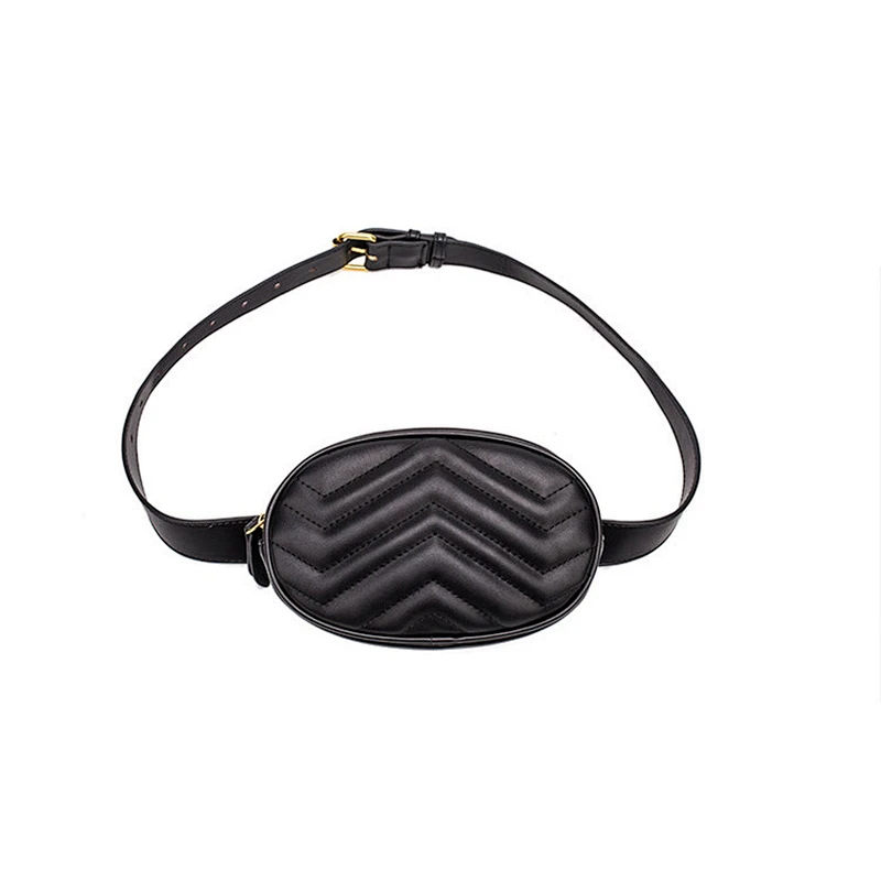 Custom fashion sport running waist bag pu leather ladies fanny pack wholesale