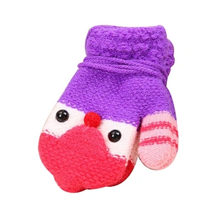 Cute Cartoon Children Knitted Gloves Baby Winter Warm Mittens Gloves