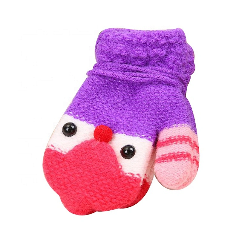 Cute Cartoon Children Knitted Gloves Baby Winter Warm Mittens Gloves