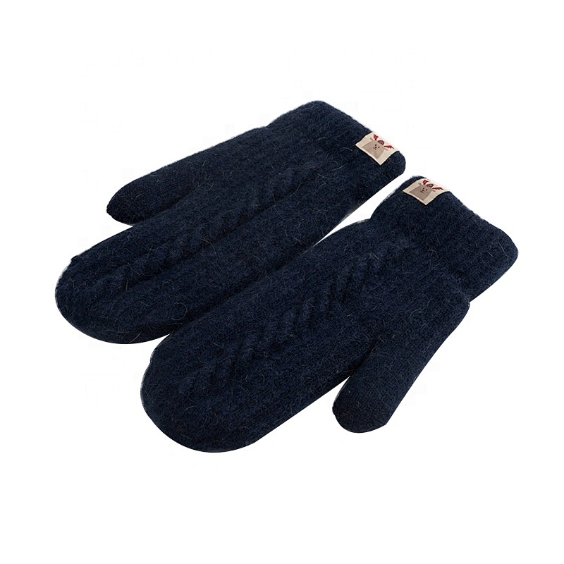 Winter Fashion Outdoor Keeping Warm Thick Gloves Wool Knitted Mittens Gloves for woman