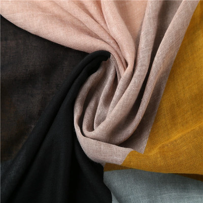 Women's elegant color matching wild long shawl soft voile square shawl scarf