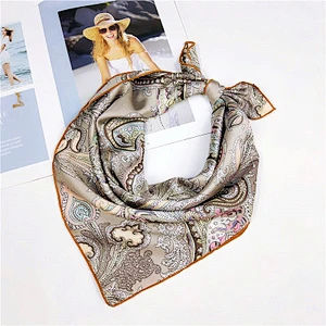 Summer fashion all-match small sunscreen luxury square chiffon silk neck scarf