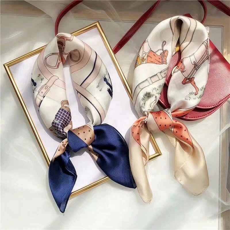 Spring 2020 new style fashion printing ladies printed small  square scarf women