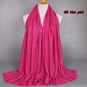 Cheap wholesale custom women plain muslim 12 color stock cotton crinkle hijab scarf
