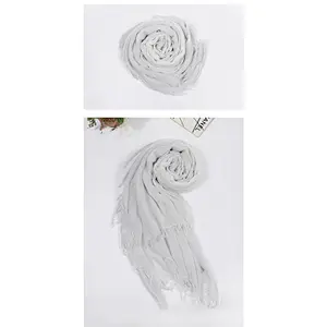 Factory direct sales large size thin women cotton plaid foulard silk scarf