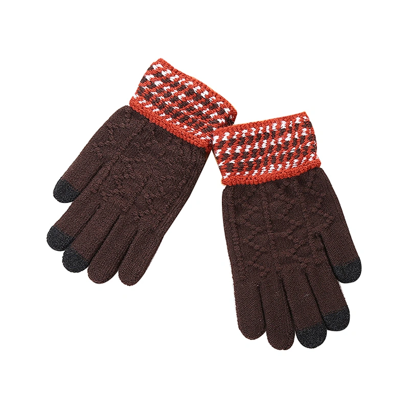 Hot Sale Autumn Winter Keep Warm Wool Knitted Gloves Touch Screen Thicken Warm Solid Gloves