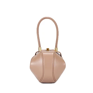 2019 New model genuine leather women vintage hand bags dumpling shape ladies tote handbag