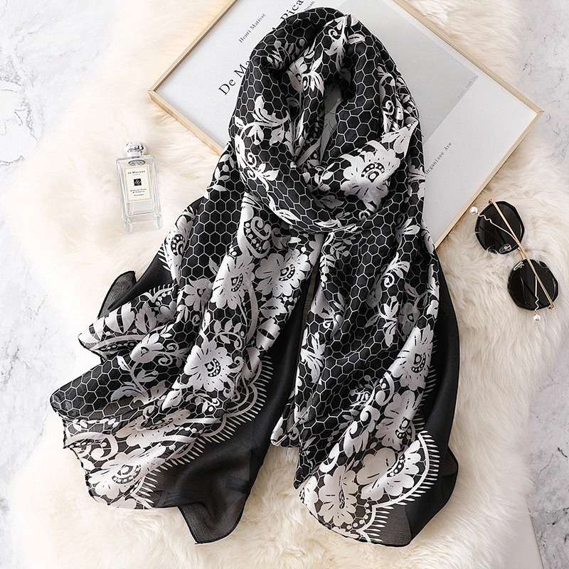 New fashion warm elegant thickened shawl indian long silk scarf shawl women