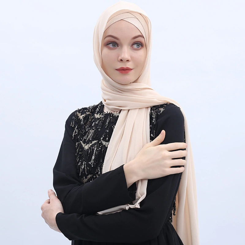 Fashion Malaysian Muslim plain  25 color stock bubble chiffon hijab scarf
