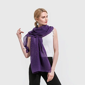All-match ladies color bronzing sunscreen shawl polyester solid color travel beach hijab muslim shawl