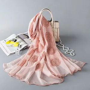 Solid colour embroidered silk sunscreenshawl scarf women malaysia tallit scarf and shawl wholesale