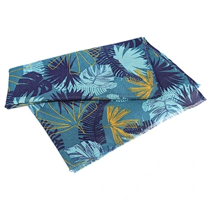 Factory direct coconut tree tropical green green printing wild polyester voile scarf plain