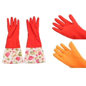 Colourful Fashion Household Rubber Gloves for Kitchen Cleaning and Laundry Gloves