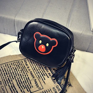 Girls PU Leather Embroidery Messenger Bag Cute Crossbody Bag For Kids