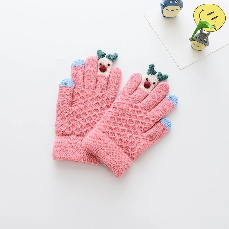 Cute children cotton colorful gloves high quality thick mittens gloves for kids