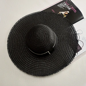Custom Wholesale Handmade Fashion Pave Pearl Beach Straw Hats For Women