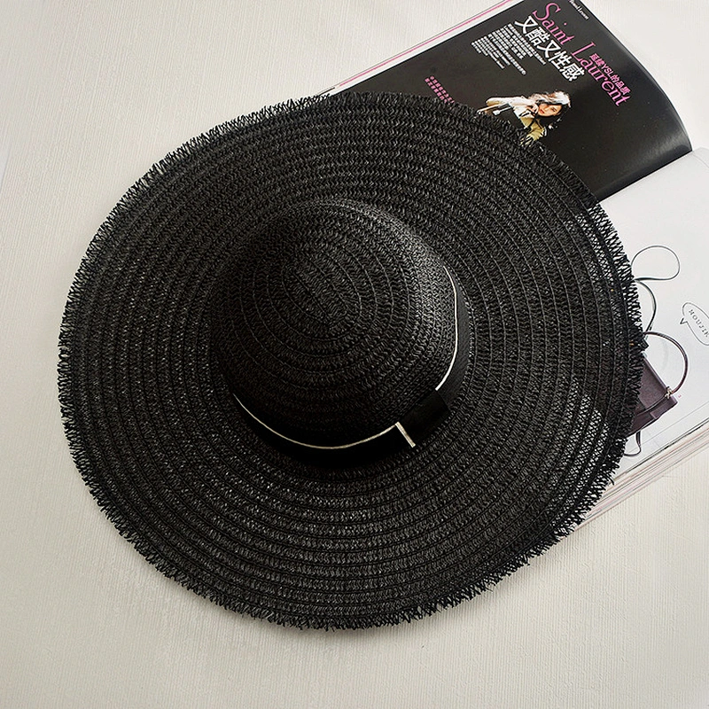 Custom Wholesale Handmade Fashion Pave Pearl Beach Straw Hats For Women