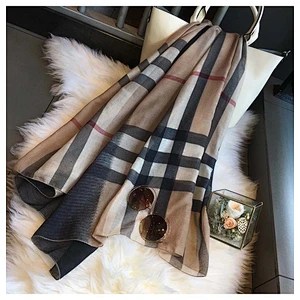 New 90 * 180CM cotton and linen thin long print cotton plaid scarf scarves