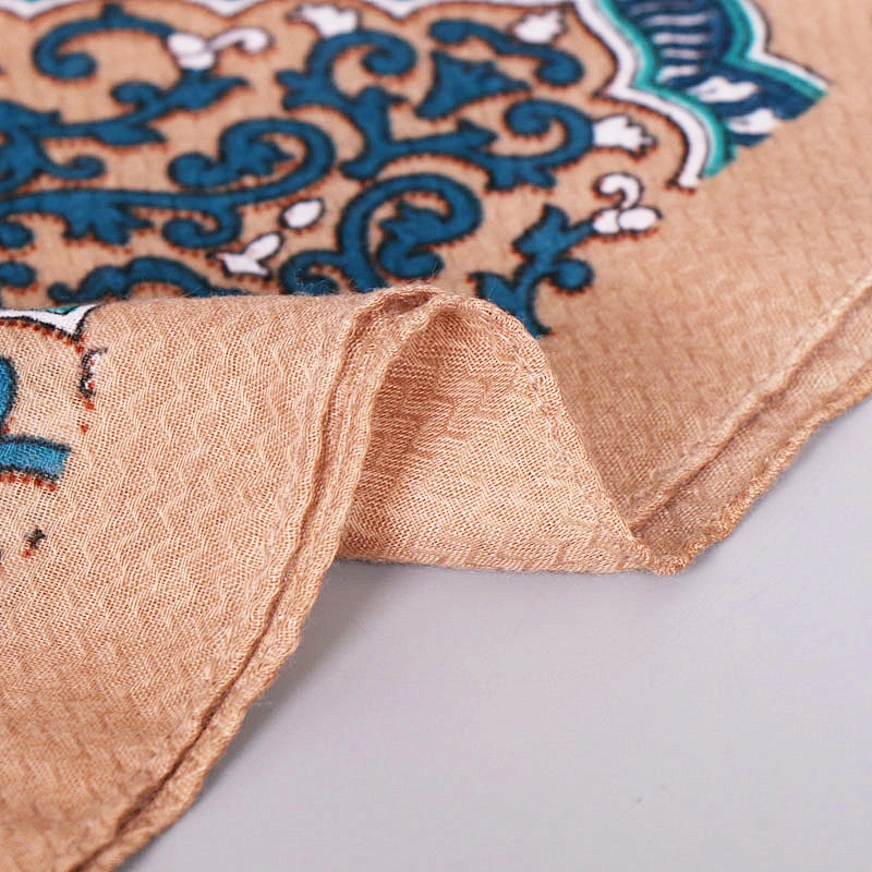 New designs made ethnic tassel long shawl women cotton print scarf
