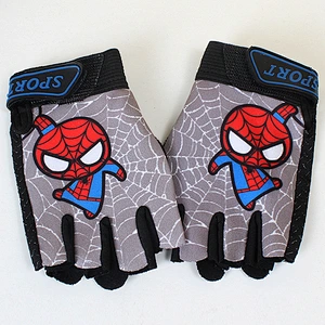 Children Cartoon Design Gloves Half  Finger Cycling Sports Skidproof  Gloves