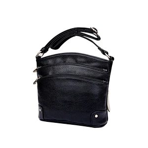 High quality women triple zip pocket large capacity single shoulder bag crossbody bag