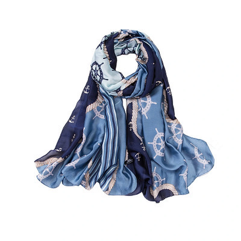 Long scarf sun protection wholesale pashmina double side artificial silk scarf shawl