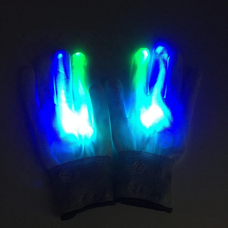 Party Supplies Multi Colors Light Show LED Rave Finger Lighting Gloves Flashing Satin LED Glow Party Gloves