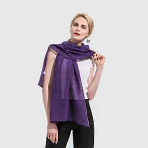 All-match ladies color bronzing sunscreen shawl polyester solid color travel beach hijab muslim shawl