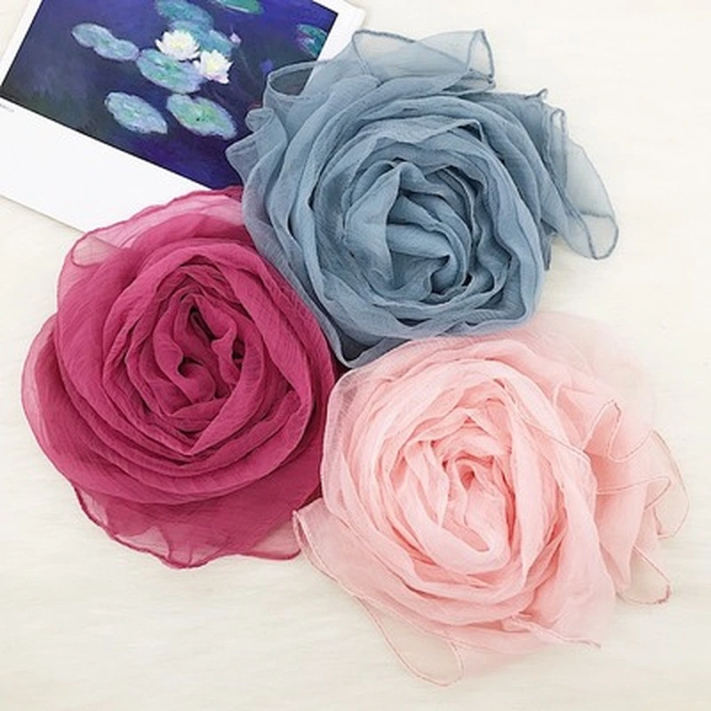 Simulation silk crocodile wrinkle sunscreen shawl brand plain beach silk scarf shawl