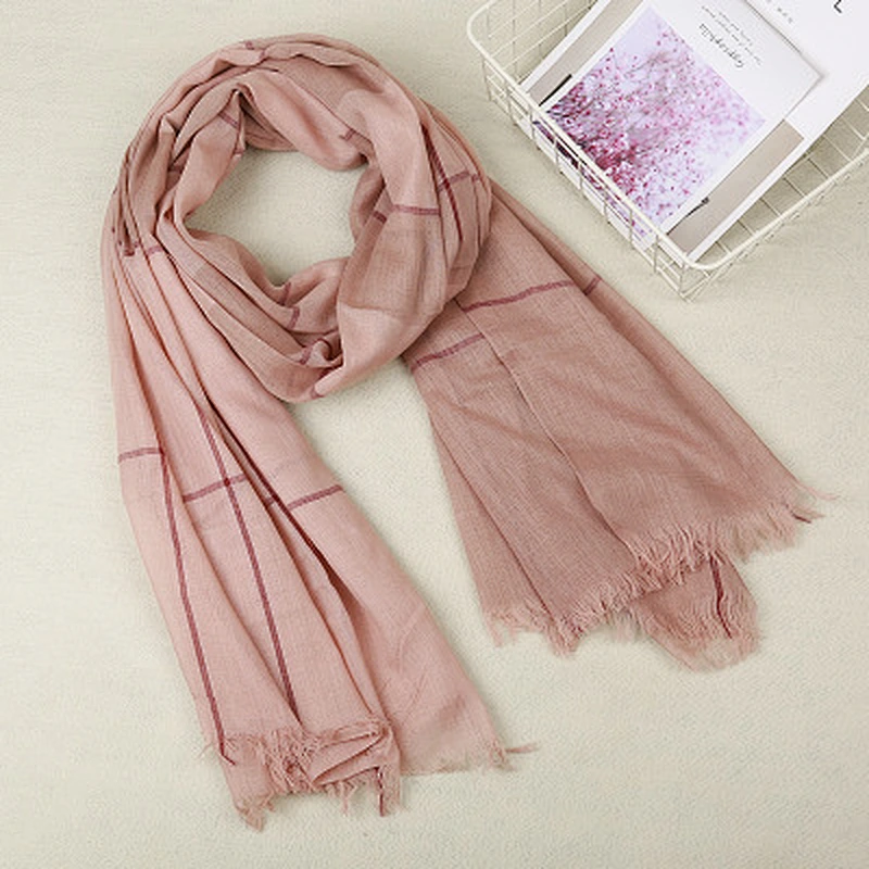 Short beard scarf oversized stitching travel sunscreen shawl women's cotton and linen scarf women