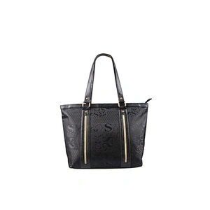 New Fashion Large Capacity Black Pu Tote Handbag For Women