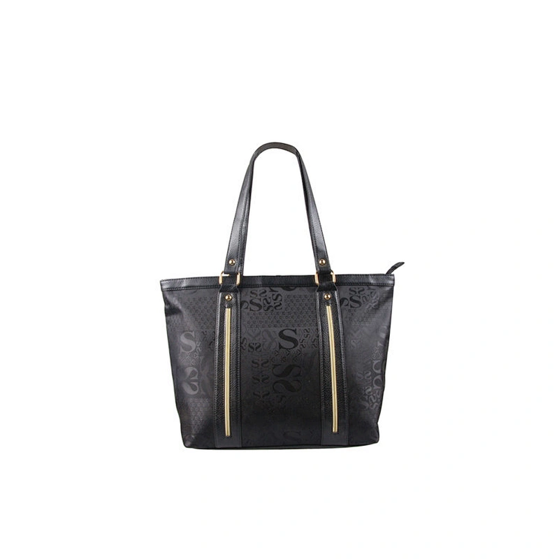 New Fashion Large Capacity Black Pu Tote Handbag For Women
