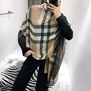 New 90 * 180CM cotton and linen thin long print cotton plaid scarf scarves