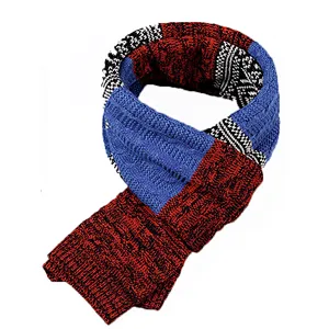 New design cheap promotional  warm acrylic winter cashmere knitted scarf men