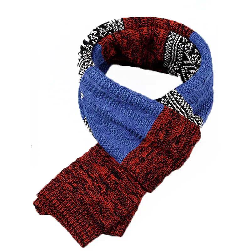 New design cheap promotional  warm acrylic winter cashmere knitted scarf men