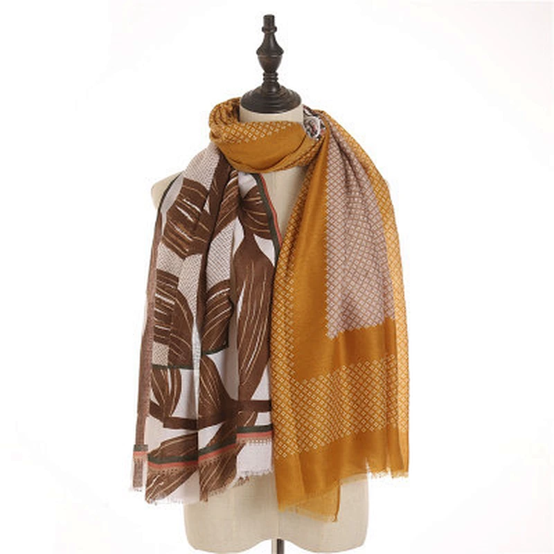 Factory direct floral muslim headscarf wholesale polyester scarf printed hijab women